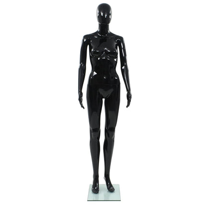 Mallinukke nainen 175cm lasijalustalla, musta