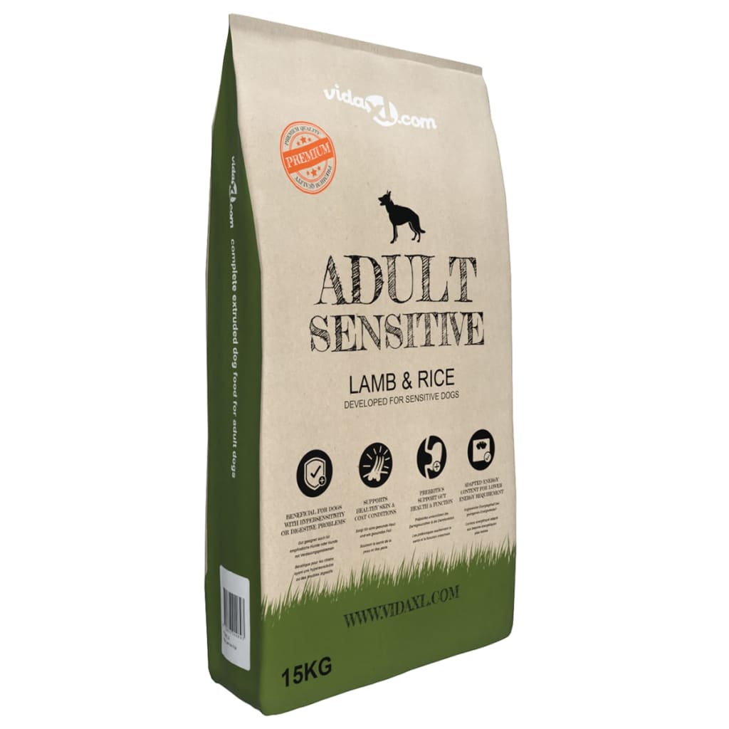 Premium koiran kuivaruoka 2kpl Adult Sensitive Lamb & Rice 30kg