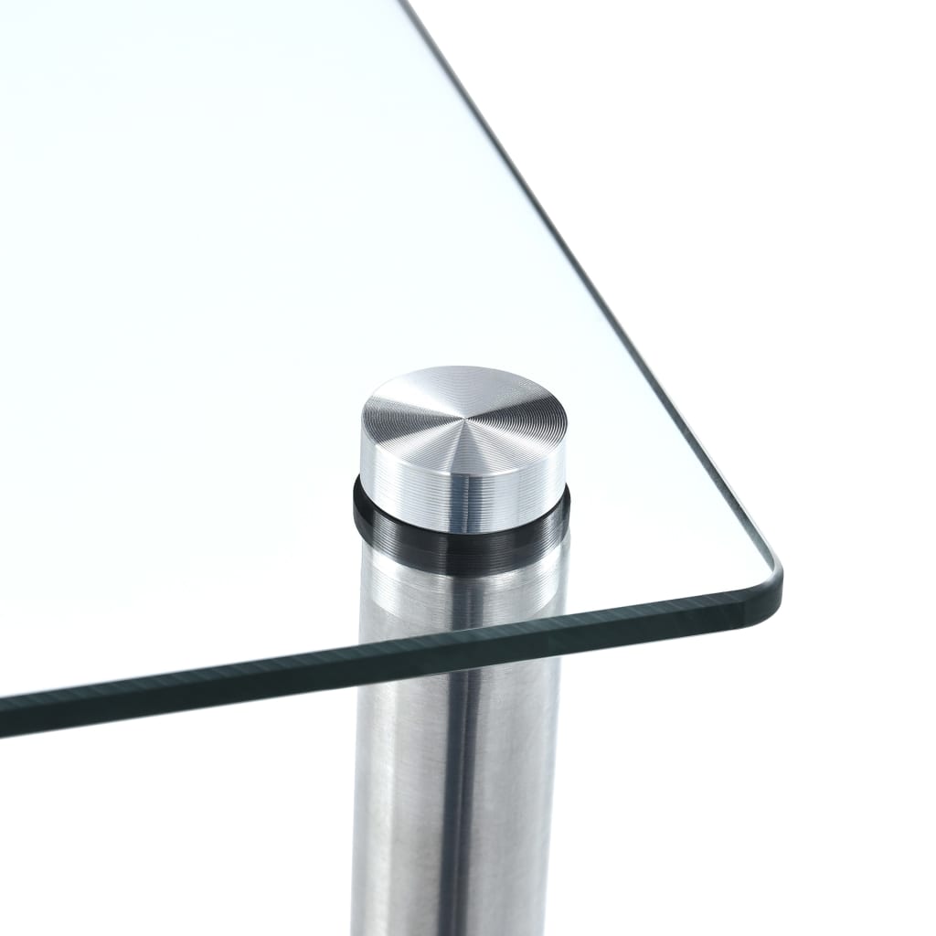 2-kerroksinen hylly läpinäkyvä 40x40x47 cm karkaistu lasi