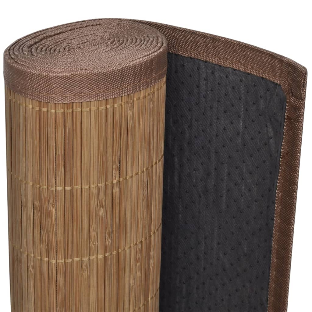 Suorakulmainen ruskea bambumatto 120x180 cm