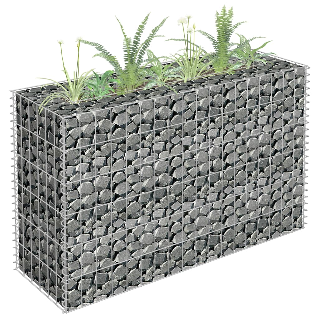 Korotettu kivikori/kukkalaatikko galvanoitu teräs 90x30x60 cm