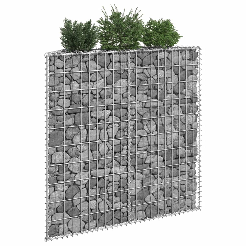 Korotettu kivikori/kukkalaatikko galvanoitu teräs 100x20x100 cm