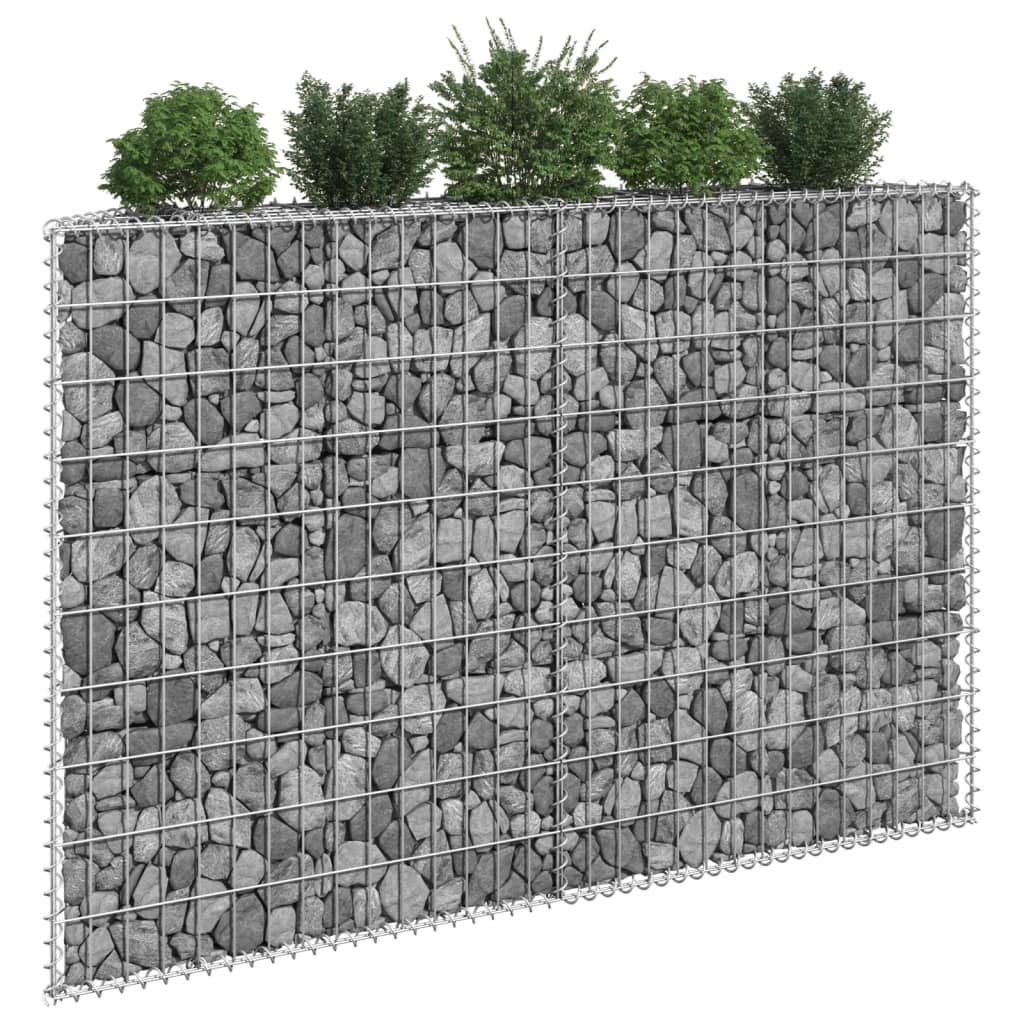 Korotettu kivikori/kukkalaatikko galvanoitu teräs 150x20x100 cm