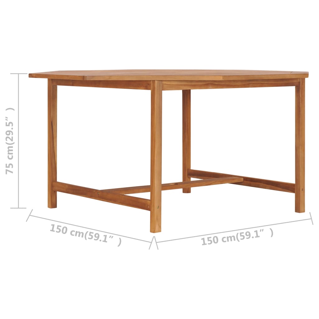 Puutarhapöytä 150x150x75 cm täysi tiikki