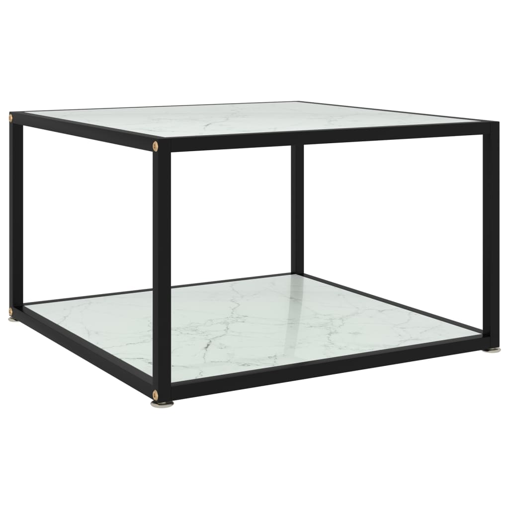 Sohvapöytä valkoinen 60x60x35 cm karkaistu lasi