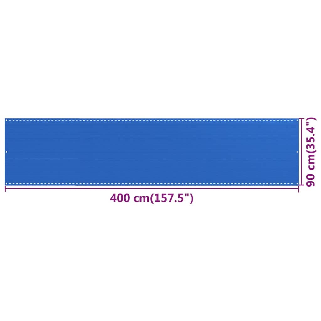 Parvekkeen suoja sininen 90x400 cm HDPE