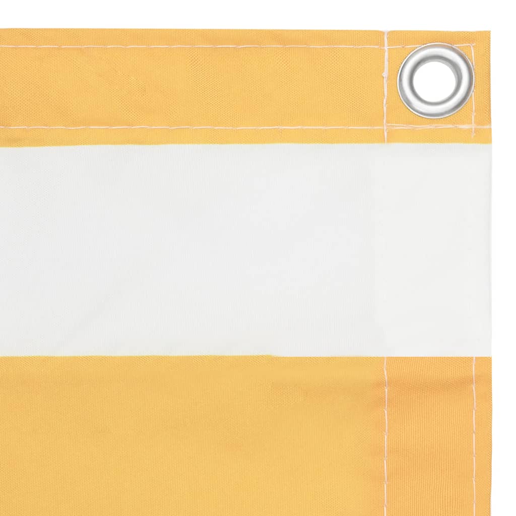 Parvekkeen suoja valkoinen ja keltainen 75x500 cm Oxford kangas