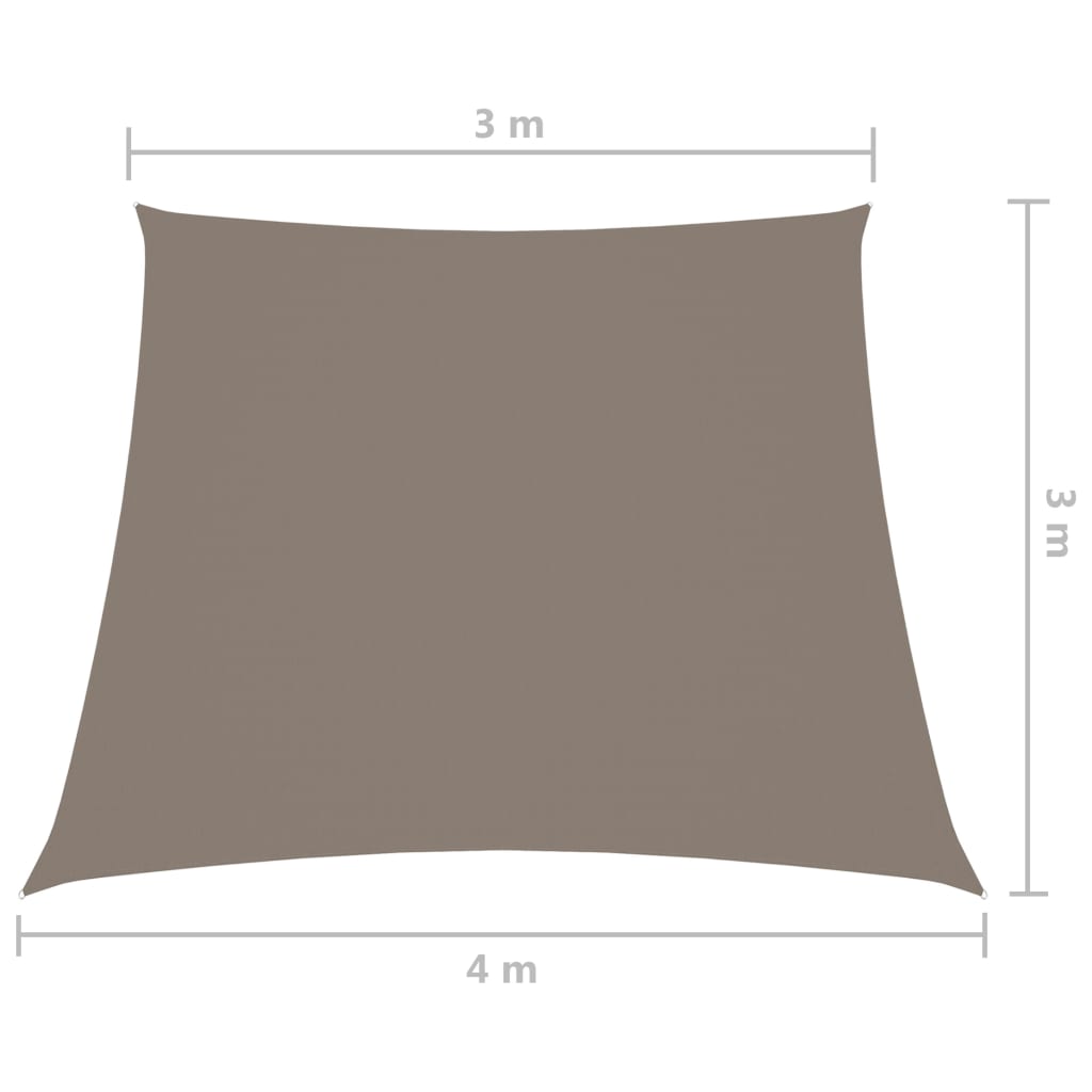 Aurinkopurje Oxford-kangas puolisuunnikas 3/4x3 m harmaanruskea