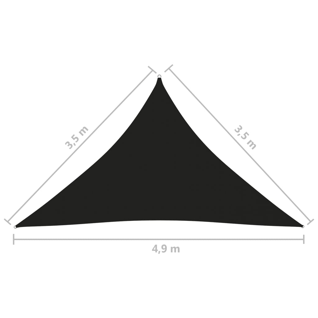 Aurinkopurje Oxford-kangas kolmio 3,5x3,5x4,9 m musta