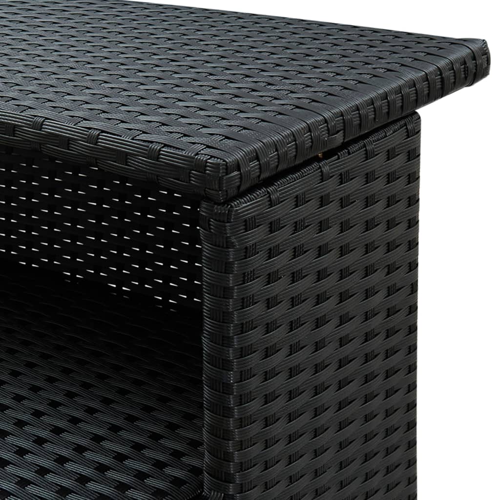 Puutarhan baaripöytä musta 120x55x110 cm polyrottinki