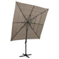 4-tasoinen Aurinkovarjo alumiinitanko harmaanruskea 250x250 cm