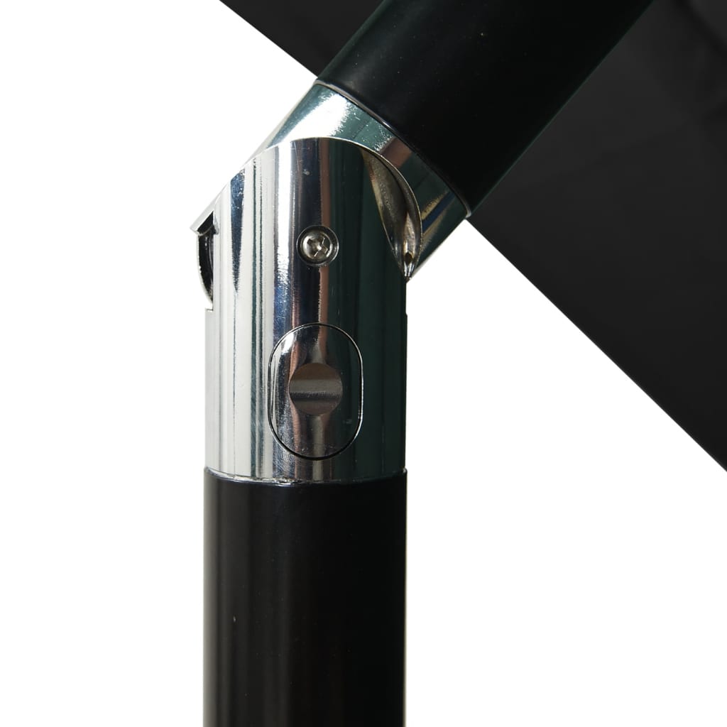 3-tasoinen aurinkovarjo alumiinitanko musta 2,5x2,5 m