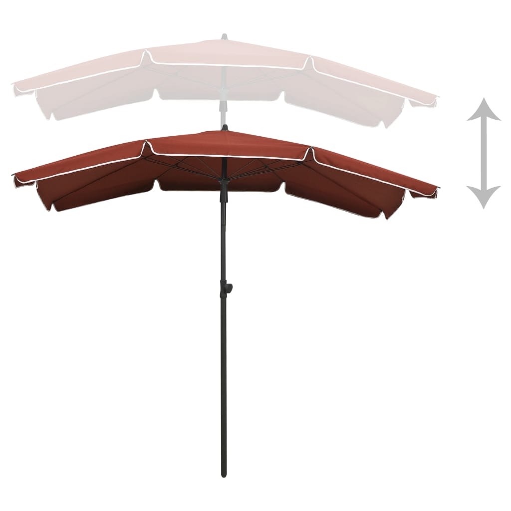 Puutarhan aurinkovarjo tangolla 200x130 cm terrakotta