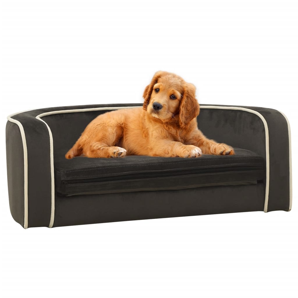 Taitettava koiran sohva tummanharmaa 73x67x26 cm plyysi