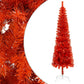 Ohut joulukuusi LED-valoilla ja palloilla punainen 150 cm