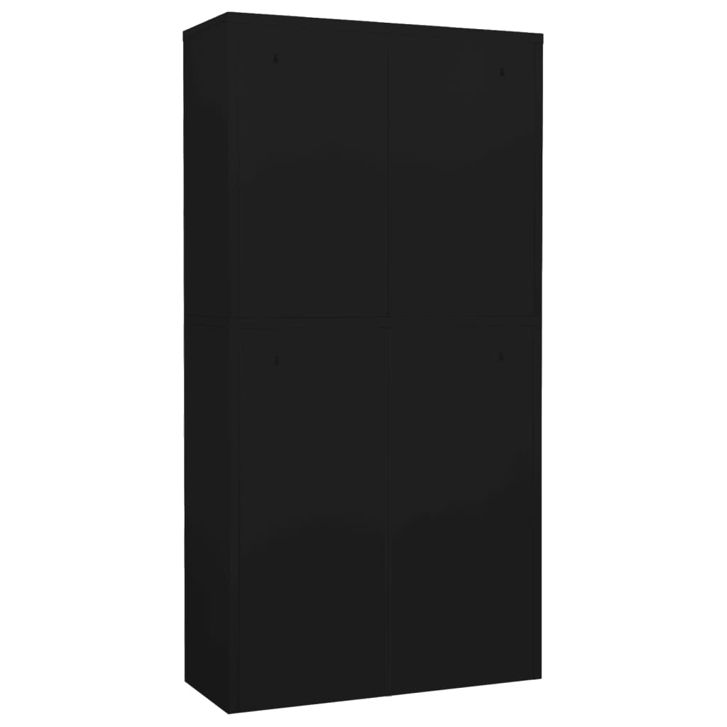 Toimistokaappi musta 90x40x180 cm teräs