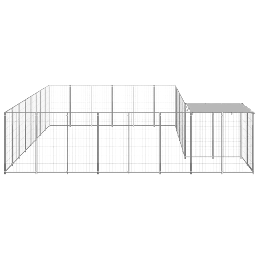 Koiranhäkki hopea 15,73 m² teräs