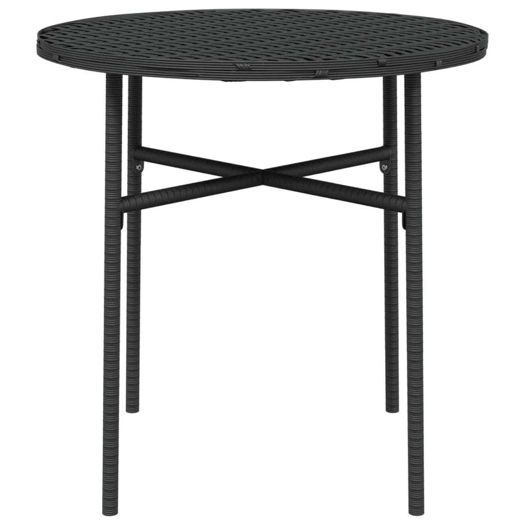 Teepöytä musta 45 cm polyrottinki