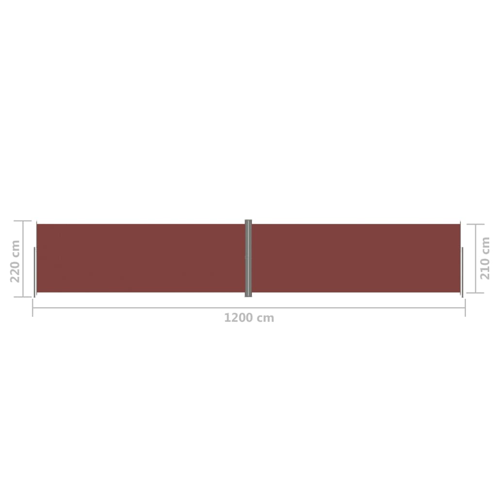 Sisäänvedettävä sivumarkiisi ruskea 220x1200 cm
