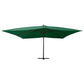 Riippuva aurinkovarjo puupylväällä 400x300 cm vihreä