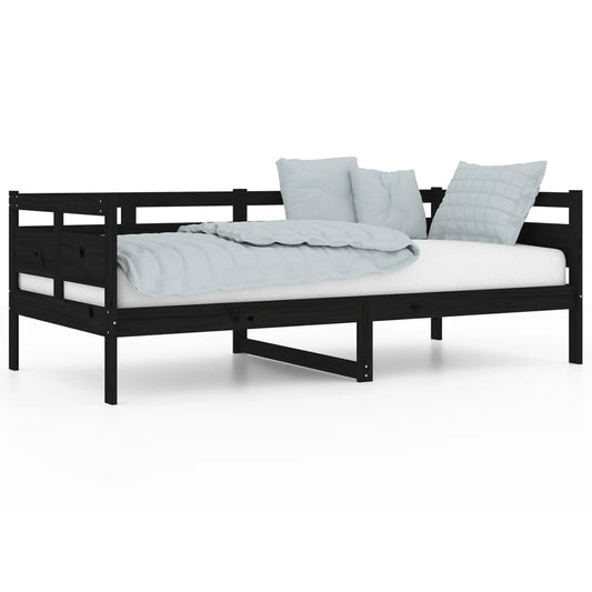 Sohvasänky musta täysi mänty 90x190 cm