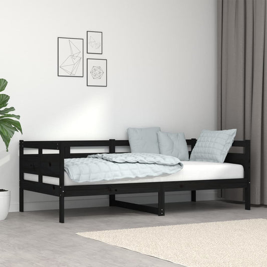 Sohvasänky musta täysi mänty 90x190 cm