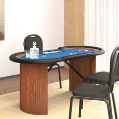 Pokeripöytä 10 pelaajan pelimerkkipidike 160x80x75cm, sininen